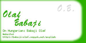olaf babaji business card